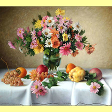 Схема вышивки «Цветочный натюрморт.»