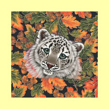 Схема вышивки «Котёнок ирбиса. 320/318 крестов.»