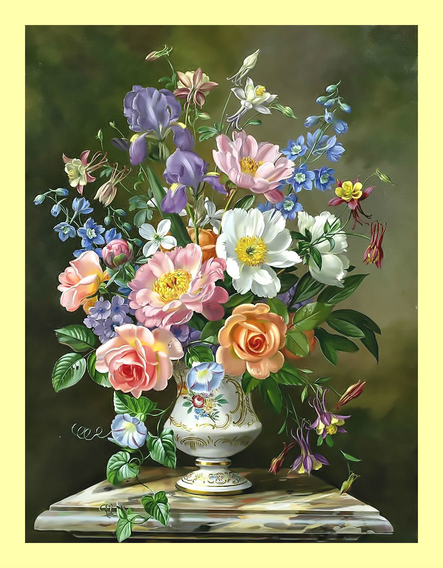 Букет. - букет, цветы, живопись - оригинал