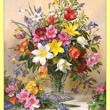 Схема вышивки «Яркий букет.»