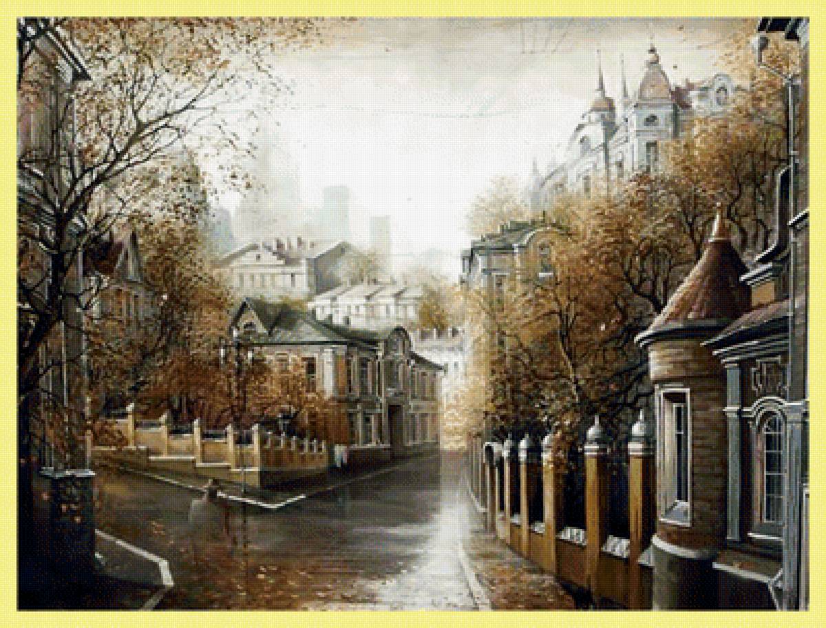 Булгаковская осень. Пейзаж. - живопись, пейзаж, осень, город - предпросмотр