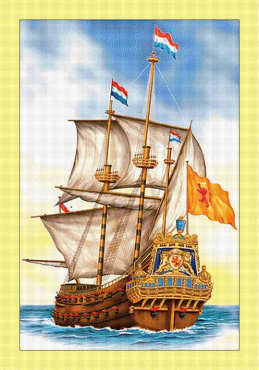 Корабль. - море, волны, корабль, парусник - предпросмотр