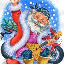 Схема вышивки «Дед мороз рокер»