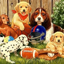 Схема вышивки «любители игр»