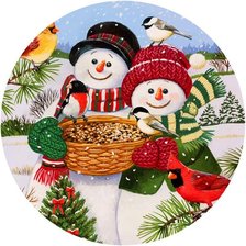 Схема вышивки «снеговики»