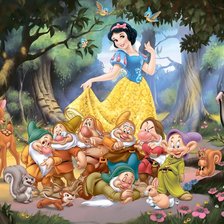 Схема вышивки «Белоснежка и семь гномов»