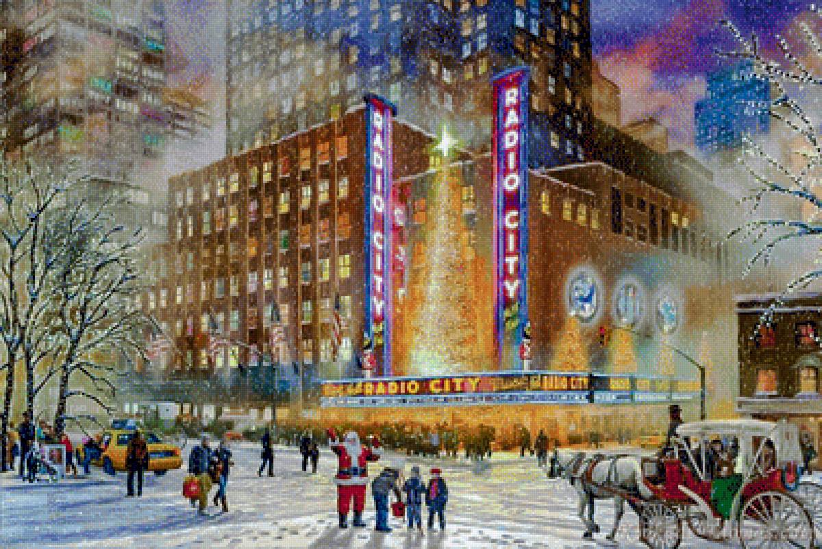 Radio City Music Hall. - thomas kinkade paintings.snowscapes.christmas.people.animals. - предпросмотр