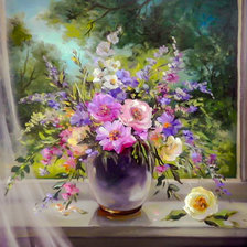 Схема вышивки «Vase of Flowers.»