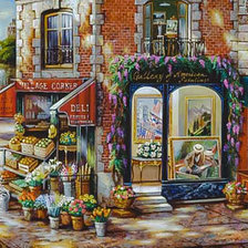 Схема вышивки «Village Corner Florist.»