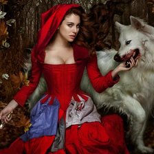 Схема вышивки «Девушка с волком»