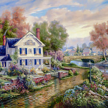 Схема вышивки «Vintage Island Home.»