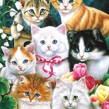 Схема вышивки «котята»