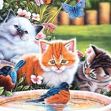 Схема вышивки «котята»