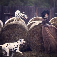 Схема вышивки «Леди с далматинцами»