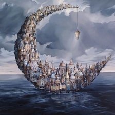 Схема вышивки «Город-Луна»