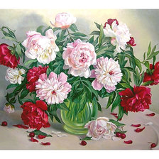 Схема вышивки «Серия "Букет". Пионы»