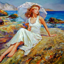 Схема вышивки «By the Seaside.»