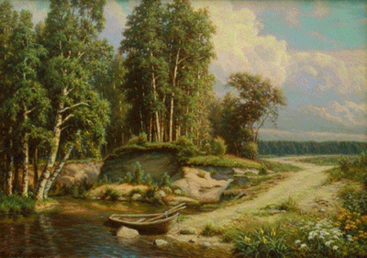 №1996744 - природа, лодка, река, берег - предпросмотр