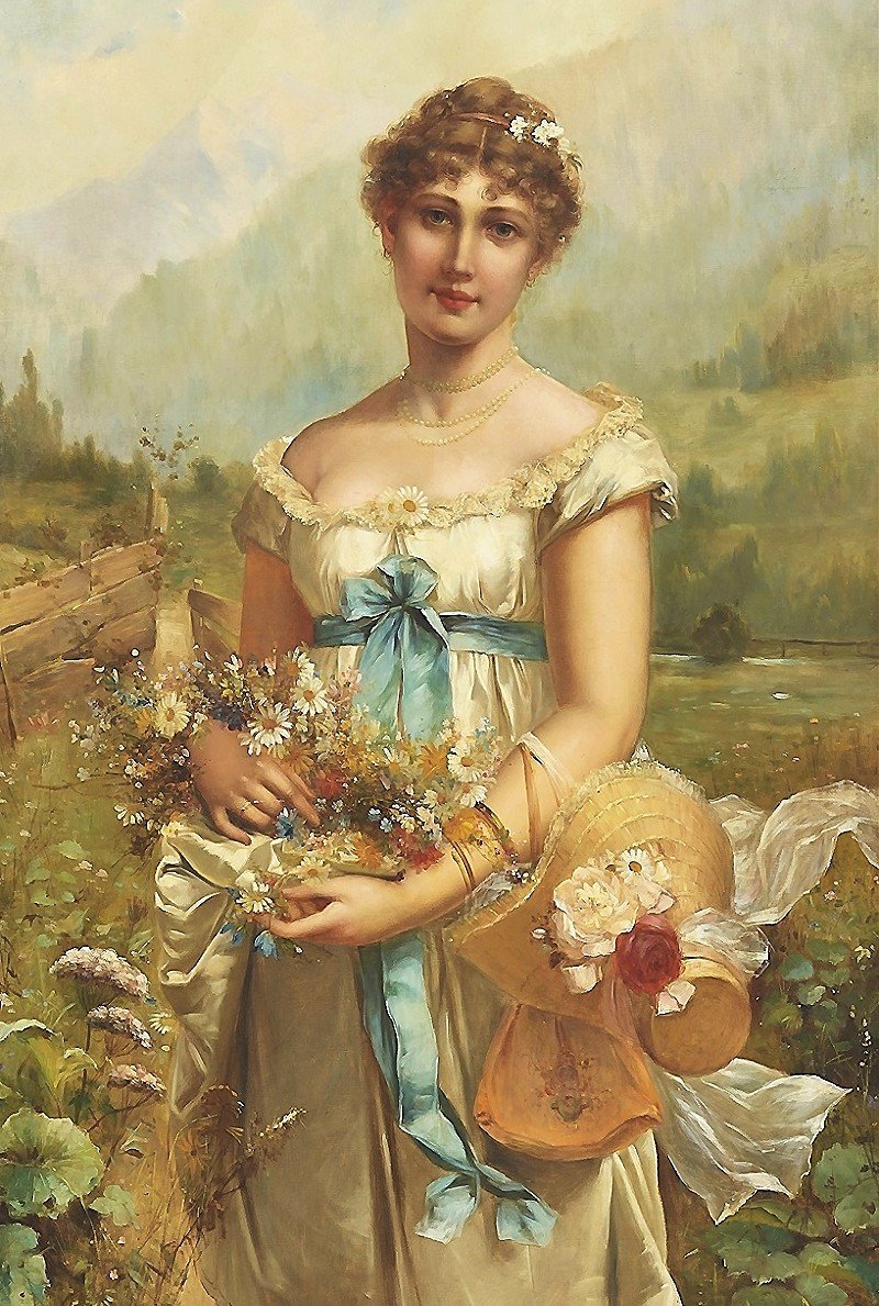 Девушка с букетом - оригинал