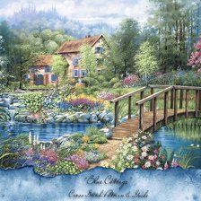 Схема вышивки «domček,jazierko»