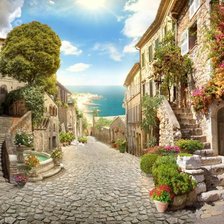 Схема вышивки «Улица цветов»