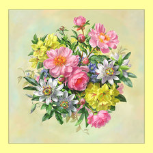 Схема вышивки «Яркий букет.»