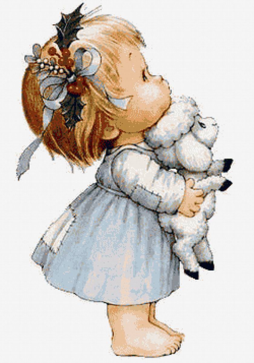 Малышка с овечкой - #детская#доченька моя# - предпросмотр