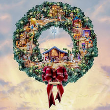 Схема вышивки «Christmas Wreath.»