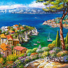Схема вышивки «Côte d'Azur, France.»