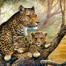 Схема вышивки «леопарды»