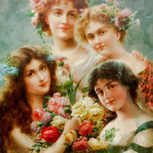 Схема вышивки «Four Ladies.»