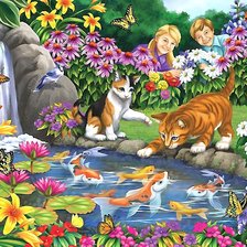 Схема вышивки «ловля рыбы»