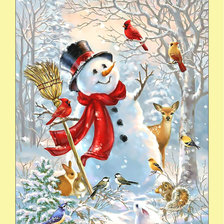 Схема вышивки «Снеговичок.»