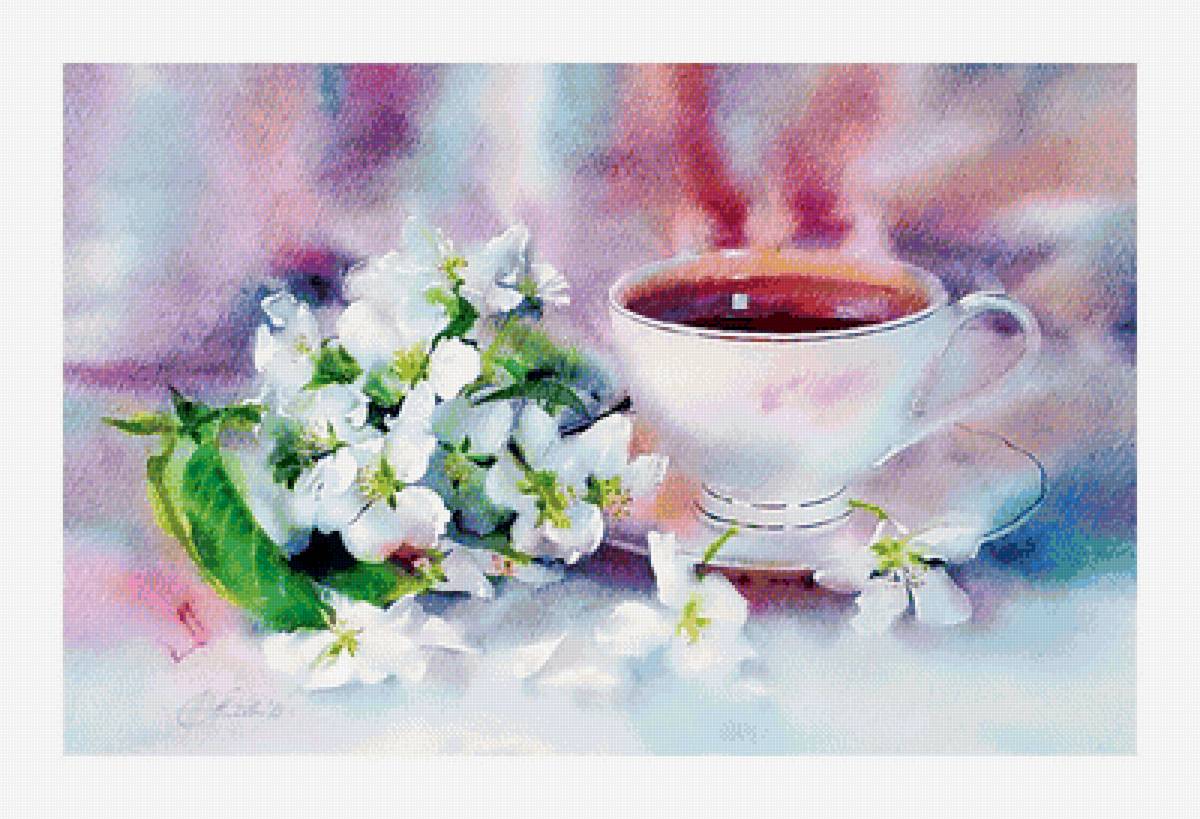 Натюрморт - весна, чай - предпросмотр