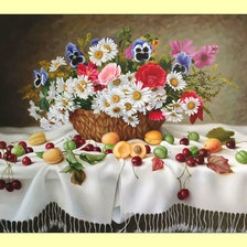 Схема вышивки «Цветочный натюрморт.»