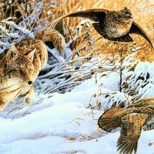 Схема вышивки «Охота на куропаток»