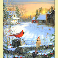 Схема вышивки «Зимний пейзаж.»