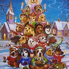 Схема вышивки «ёлка из собак»