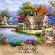 Схема вышивки «dom,jazero»