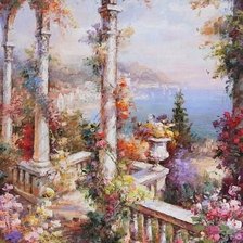 Схема вышивки «ТЕРАССА В ЦВЕТАХ»