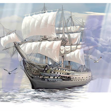 Схема вышивки «Парусник.»