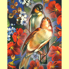 Схема вышивки «Птицы.»