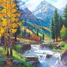 Схема вышивки «пейзаж»