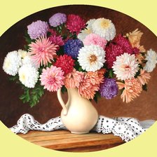 Схема вышивки «Георгины. Букет.»