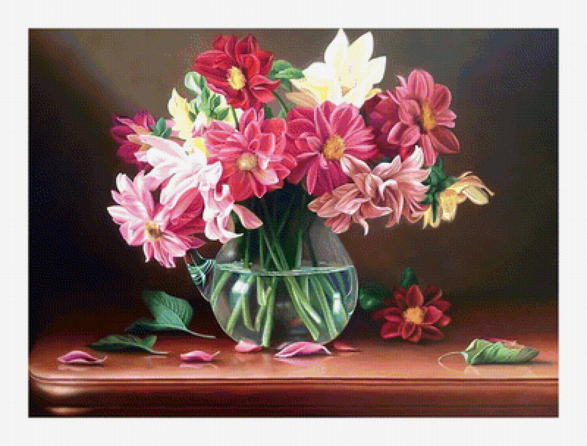 Букет. - цветы, живопись, букет - предпросмотр