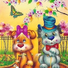 Схема вышивки «Собачки»