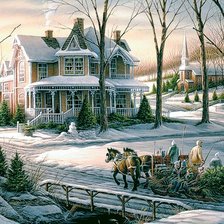 Схема вышивки «зимний день»