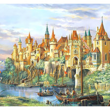 Схема вышивки «Старинный город.»