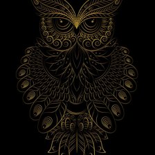 Схема вышивки «Золотая сова А4»