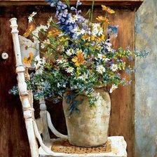 Схема вышивки «цветы в вазе»